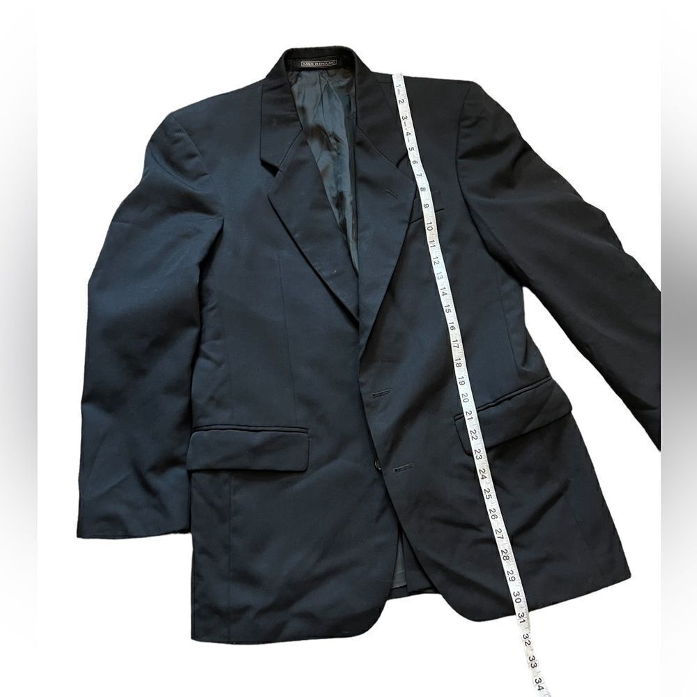 MENS J.G. CHAPPEL Wool Black Two Button Blazer Suit Jacket 38 - Picture 5 of 10